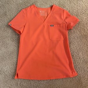 Figs Hot Coral (limited edition color) One Pocket Scrub Top